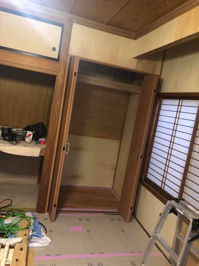 床の間をクローゼットにリフォーム工事|大田原市K様邸(2020.11.06)