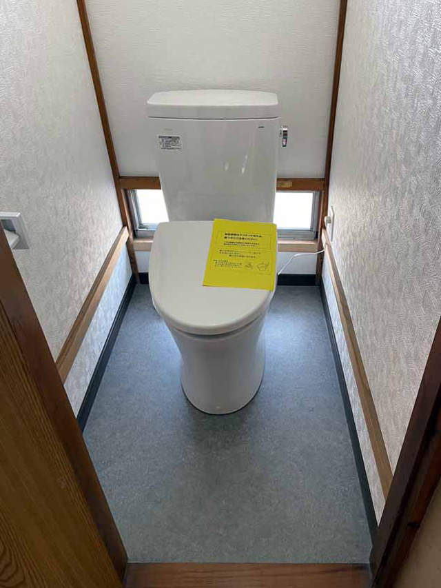 汽車便器トイレから水洗フラットトイレにリフォーム工事|茨城県笠間市H様邸(2023.01.21)