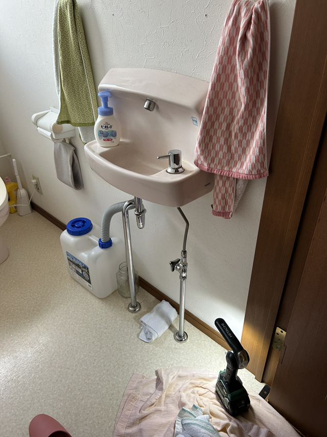 トイレ内部洗面所排水管詰まり除去工事｜宇都宮市K様邸(2025.07.26)
